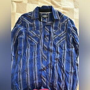 Blue Plaid Men's Garth Brooks Cinch Button Up